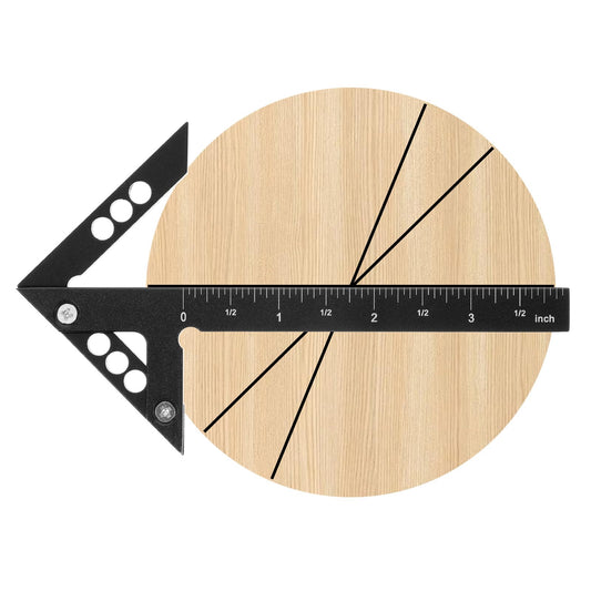Aluminum Center Finder Tool 45/90 Degree Positioning Circle Center Woodworking Finder Right Angle Centerline Positioning Multi-Function Measuring Tool for Woodworking