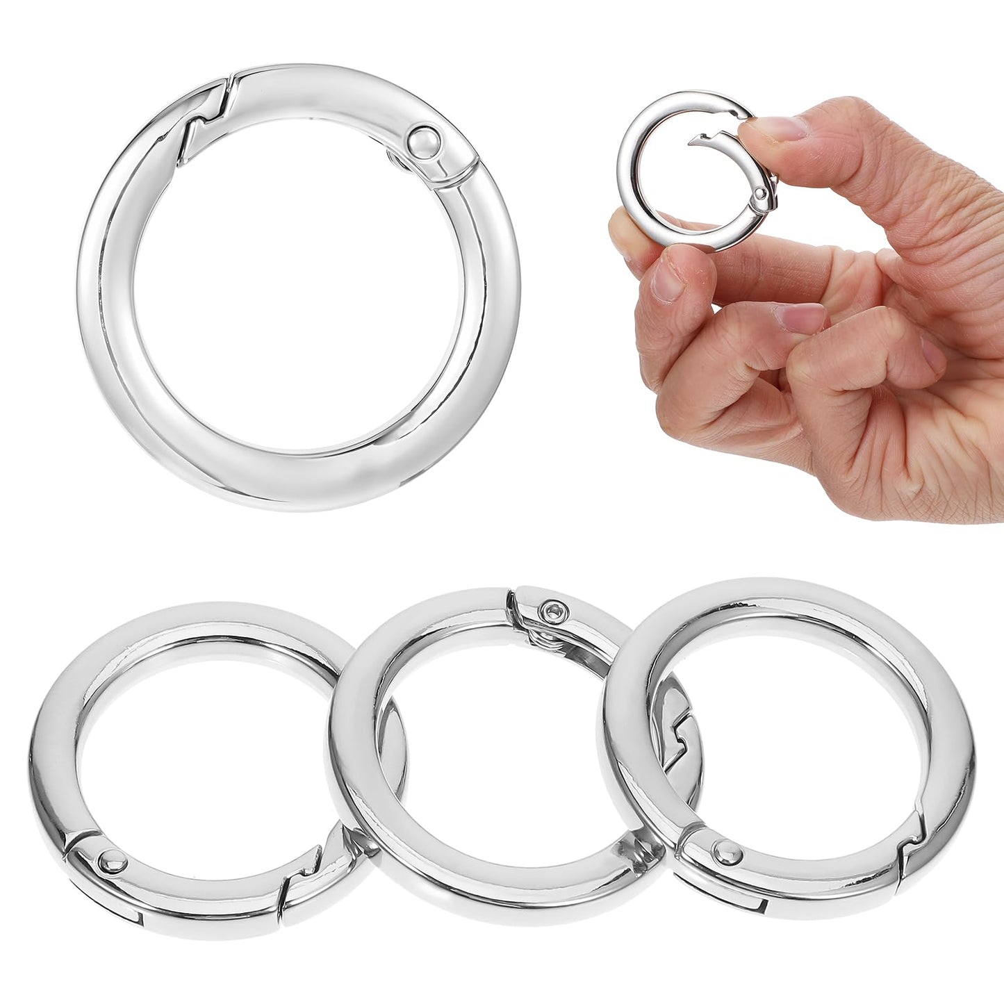 4 Pcs Metal O Ring for Purse Strap