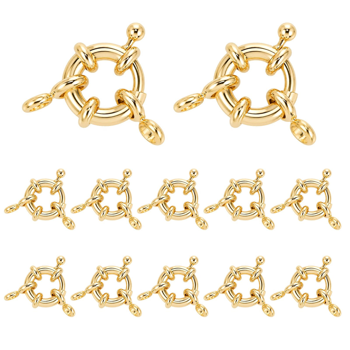 10Pcs Spring Ring Clasps for Jewelry Making Round Necklace Spring Clasps