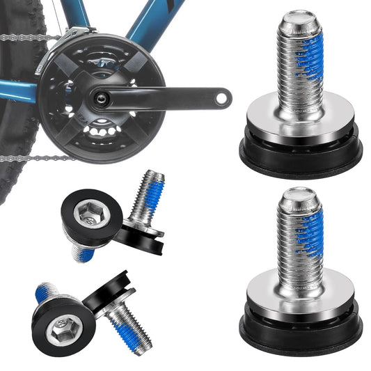 6 Pcs Crank Bolt, Bike 8mm Hex Crank Arm Fixing Bolts with Caps, Steel, Black, for Mountain and Road Bicycle Axle