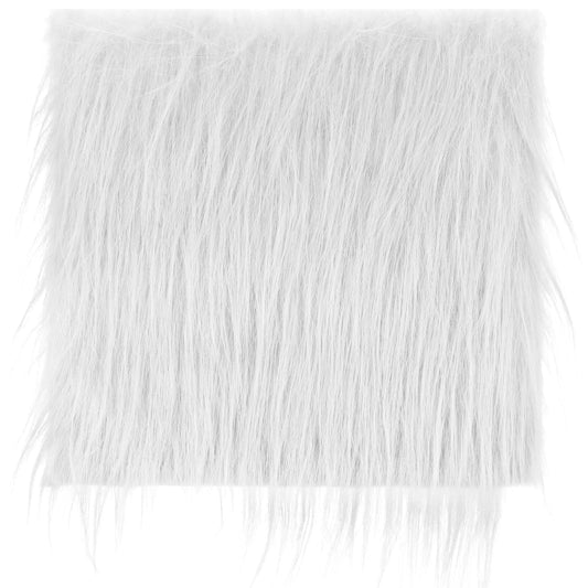 Shaggy Plush Fur Fabric Christmas Craft Fur 10 x 20inch Fuzzy Fabric Sewing Fur Cuts for DIY Crafts Halloween Winter Costume Decoration Rug Mat(White)