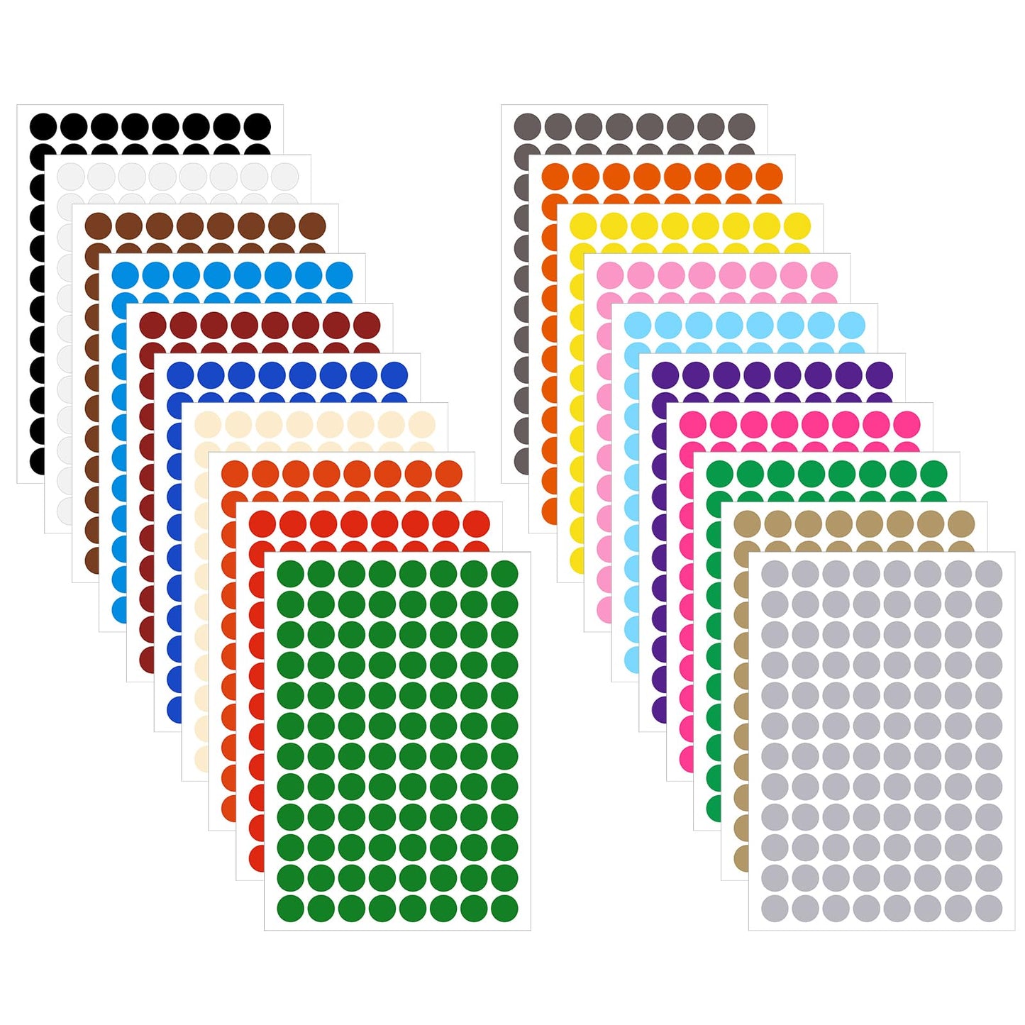 Lusofie 1920 Pcs Dot Stickers 20 Colors Label Stickers Circle Stickers Scrapbook Supplies Self Adhesive Planner Stickers Coloured Dots Stickers for Event Activity Schools Coding DIY Crafts Gift