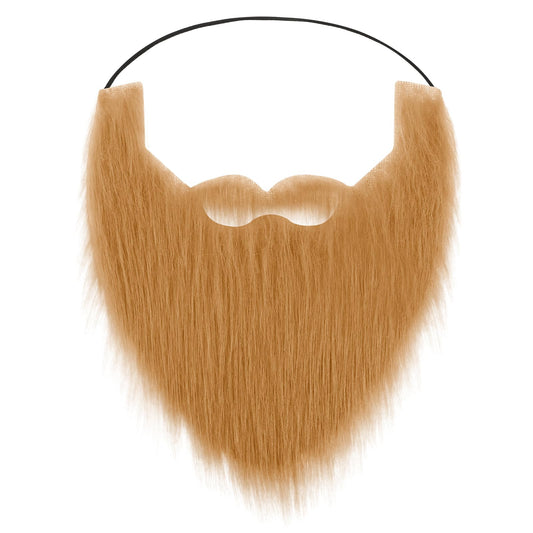 Fake Moustache Brown Fake Beard Realistic Fake Mustache Craft Party Realistic Novelty Moustaches Prop Facial Hair Costume Accessories with Adjustable Elastic Rope for Cosplay Halloween