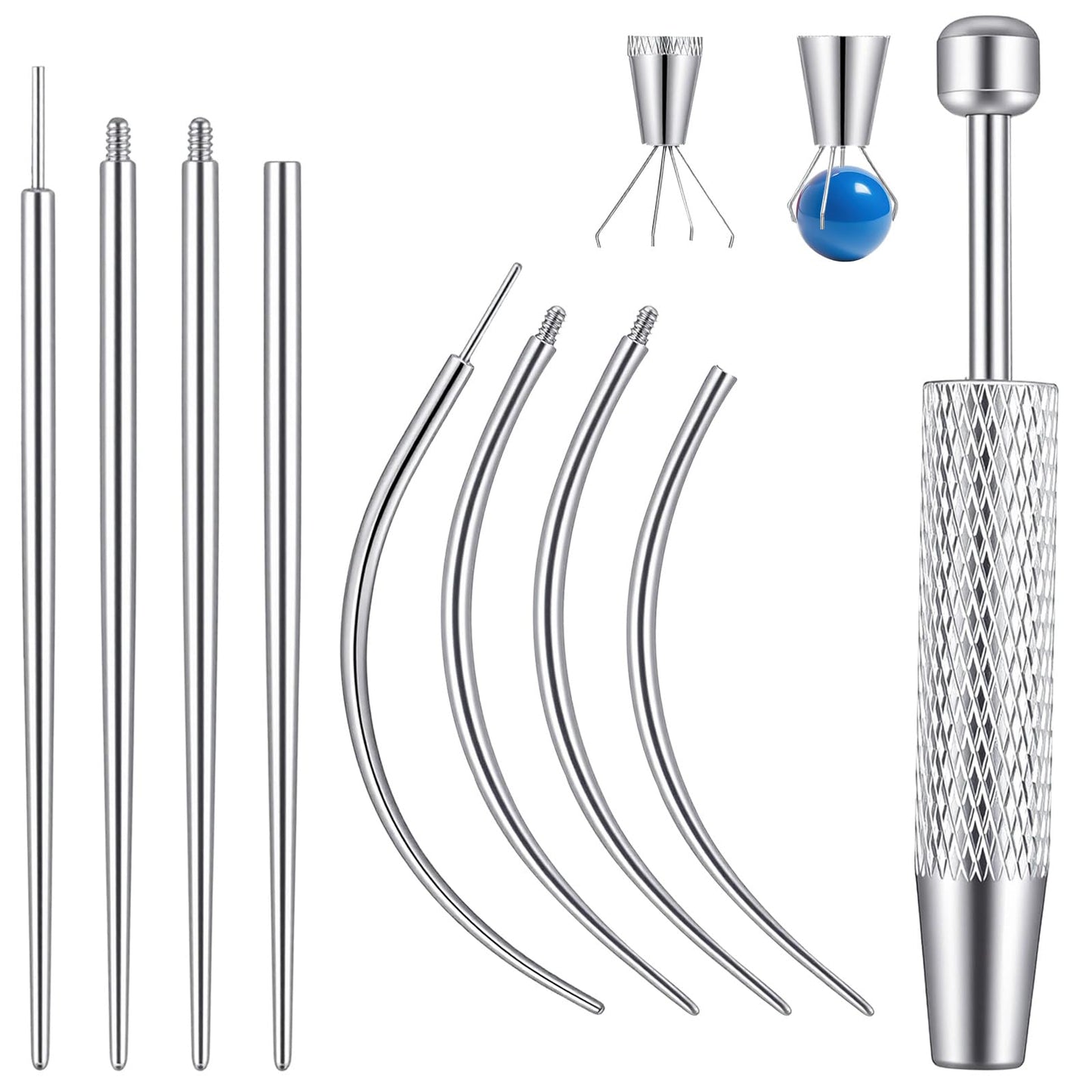 Piercing Taper Insertion Tool 14g 16g 18g 20g Piercing Ball Grabber Tool Piercings Tools For Changing Jewelry Flat Back Earrings Applicator Threadless Insertion Pin Thread Body Piercings Kit