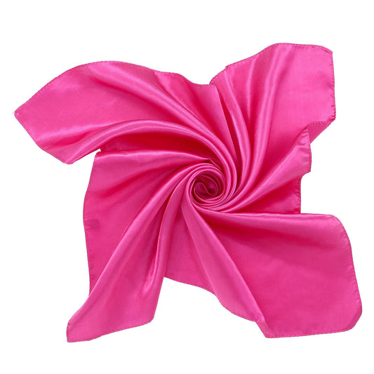 Lusofie Satin Scarf Silk Scarf Square Neck Scarf Satin Bandana Neckerchief Scarf Retro Satin Ribbon Scarf Hair Scarf for Women Girls （60 * 60cm）(Rose Red)