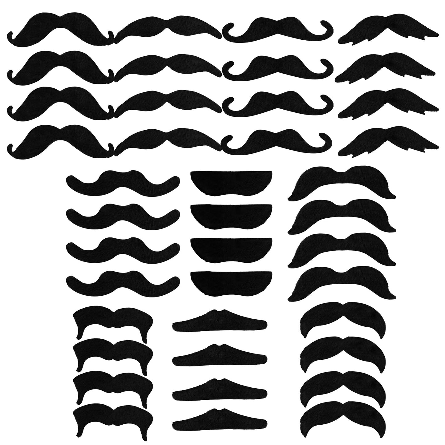 Tucnoeu 60pcs Fake Mustaches Fake Beard Mustache Stickers Realistic Mustache Self Adhesive Stick on Mustache Black Mustache Costume Adult for Birthday Christmas Halloween Party