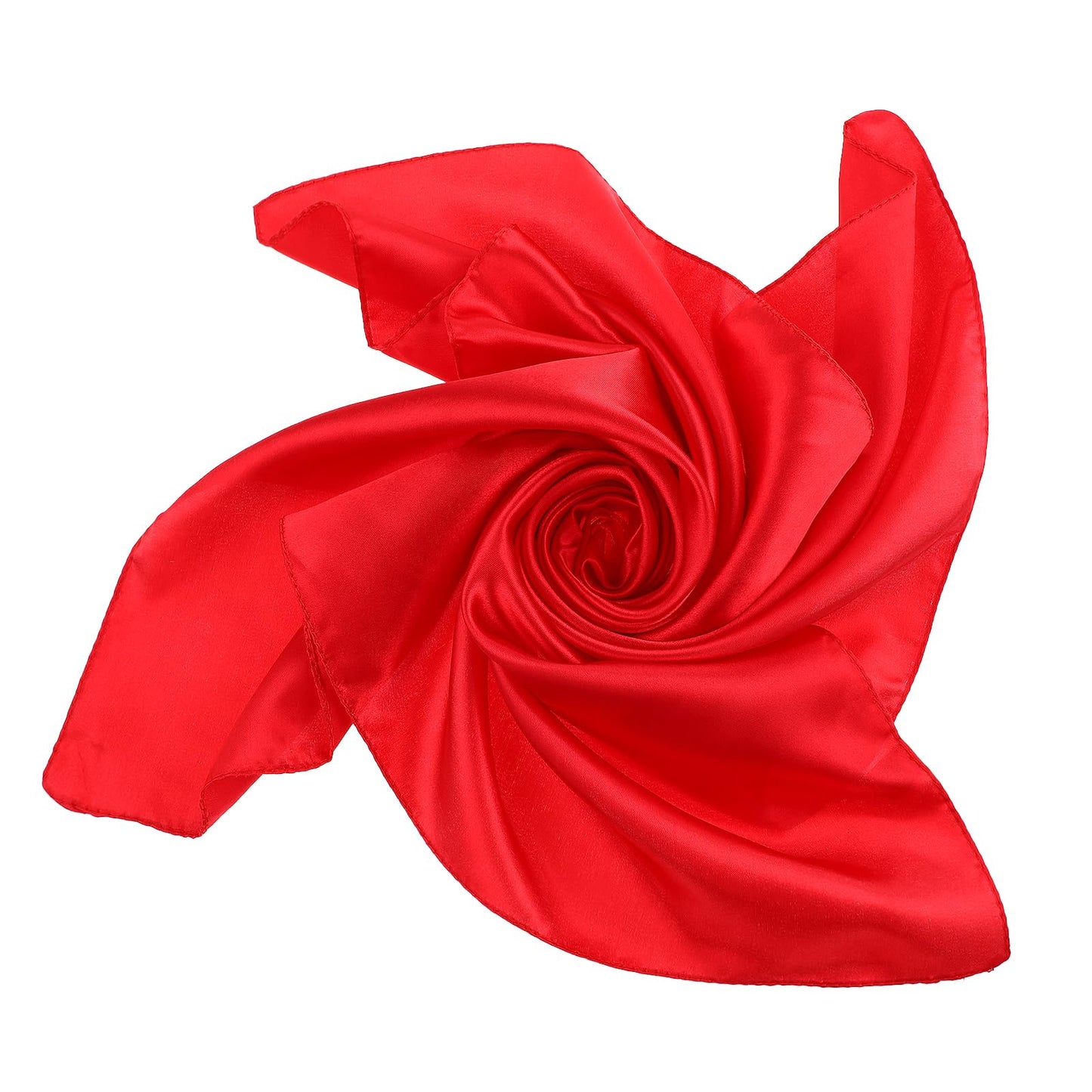 Lusofie Chiffon Scarf Square Neck Scarf Handkerchief Red Neckerchief Retro Satin Ribbon Scarf for Women Girls (Red)