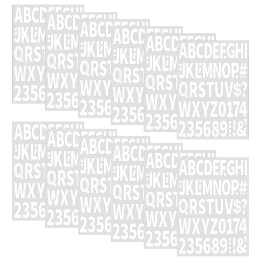 Lusofie 12 Sheets White Iron On Letters Iron On Letters for Clothes Iron On Letters with A-Z and 0-9 Fabric Stickers Iron On Patches for Hats T-Shirt DIY Crafts Pants Jackets (White)