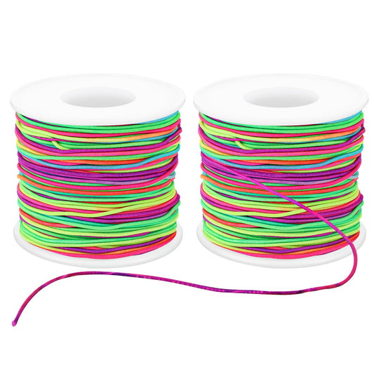 Lusofie 1mm Elastic Cord 100m Elastic String Bead Cord for Bracelets Stretchy Thread Beading Cord for Jewelry Making Bracelets Necklace and Sewing Crafts (Colorful)