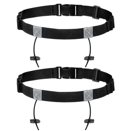 Lusofie 2 Pcs Race Number Belt Adjustable Running Belt Runners Belt with 6 Gel Loops Race Belt for Marathon Triathlon Horse Riding Running Cycling（Black）