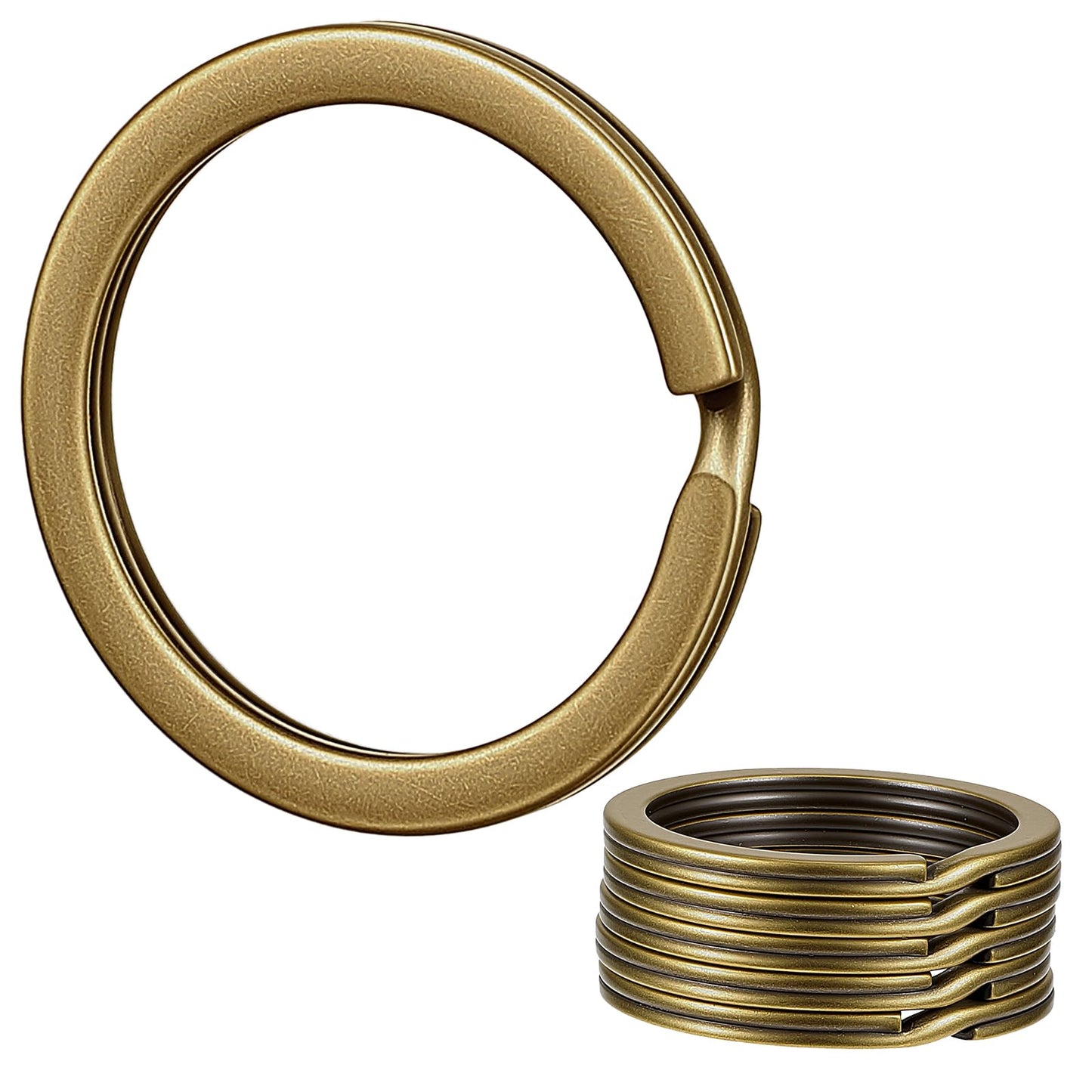 40PCS Flat Split Rings for Keychains, 1" Round Metal Split Key Ring,Bronze Antique Small Key Rings for Home Office Car Keys Attachment, Arts Crafts,Belt Lanyards