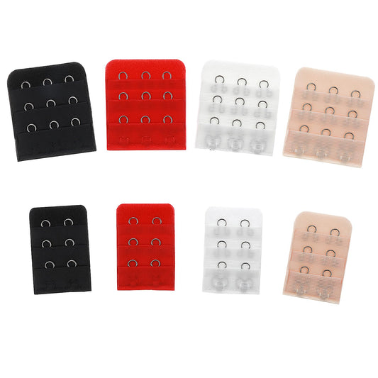 8 Pieces Elastic Bra Extenders 2 Hook/ 3 Hook Soft and Comfortable Bra Strap Extender Bra Band Extender for Women (4 Colors)