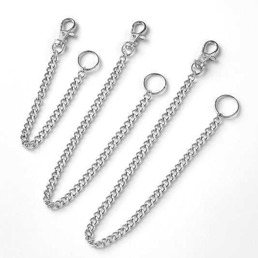 Gemoioio Anti Theft Wallet Chains for Men 3PCS, 12 18 20 Inch Pocket Keychain with Lobster Clasps, for Keys Jeans Belt Loop Purse Holder Birthday Gift for Him