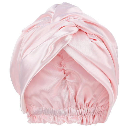 Silk Bonnet for Sleeping Women Adjustable Satin Bonnet Pink Hair Wrap Silk Head Scarf for Sleep Bonnets For Curly Hair Night Braid Elastics Double Layer Turbans Tie Bonnet Silk Hair Cover Net