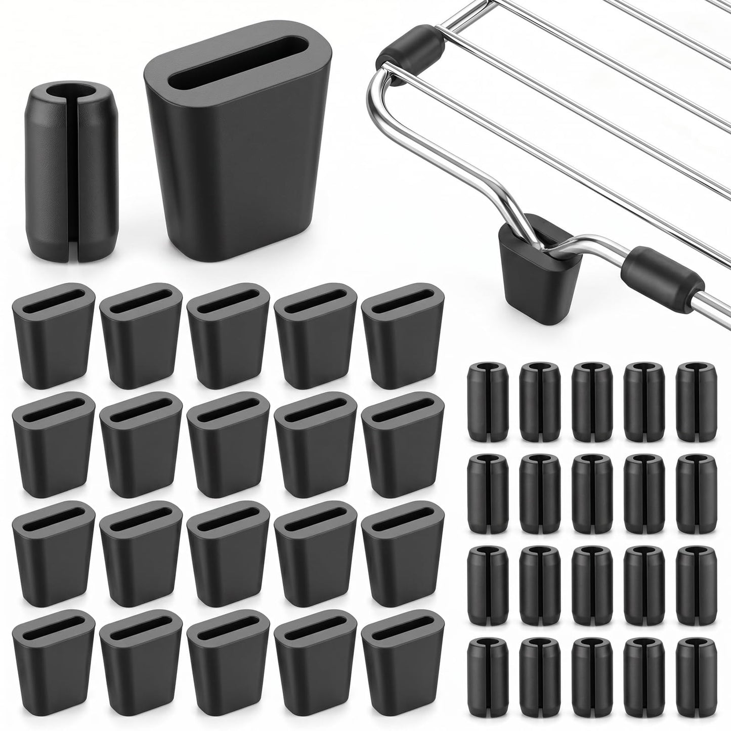 40 Pcs Rubber Feet for Sink Grid, Heavy Duty Sink Grid Replacement Rubber Feet, Non-Slip Kitchen Wire Rack Protector Bumper Replacement Parts for Grate Kitchen Wire Rack