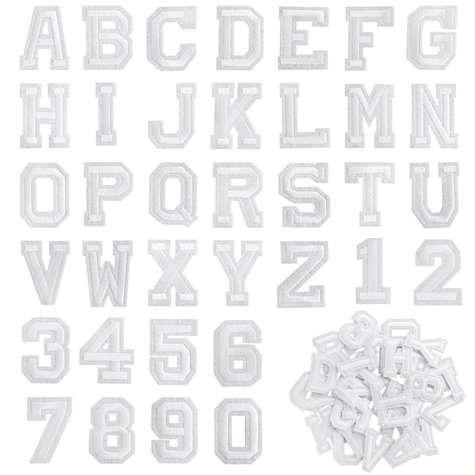 Yolev Iron-on Patches, 72 Pieces Including Alphabet & Numbers, Embroidered Patches for Clothing, DIY Decorative Patches for Shoes, Hats, Bags - Non-Woven Fabric, Hot Melt Adhesive Film