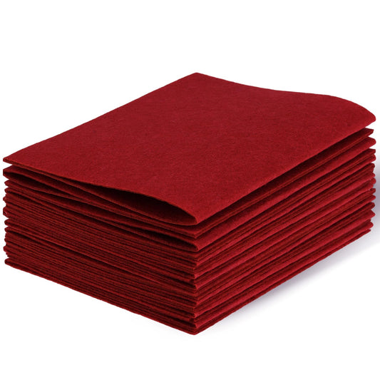 Felt Sheets Fabric, 7" x 11" Felt Fabric for Crafts 10Pcs Halloween Christmas Fabric Fall Felt for DIY and Sewing Projects(Burgundy)