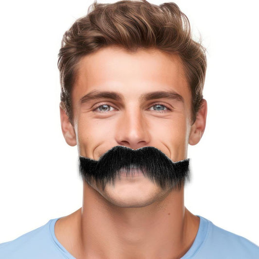 Fake Mustache Fake Beard Stick on Mustaches Self Adhesive Mustache Stickers Novelty Disguisev Realistic Beard Old Man Costume Mustache Stickers for Face Fake Facial Hair Mexican Fancy Dress(black)