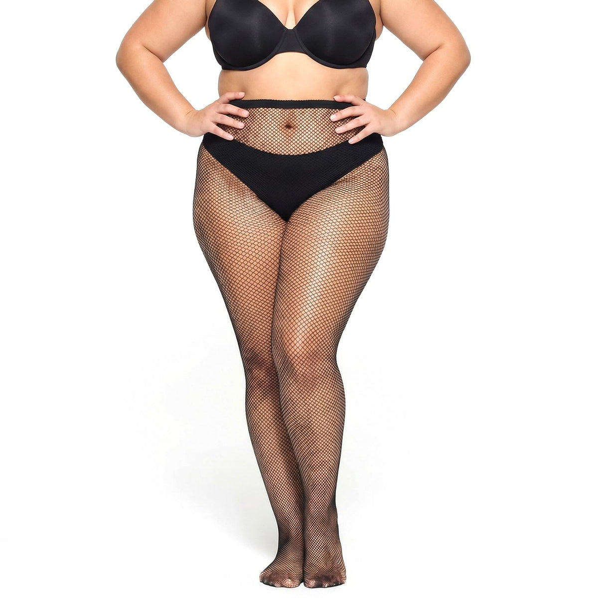 HaiFafafaing 2 Pcs Plus Size Fishnets, Black Mesh Stockings, High Waist Pantyhose Hosiery, Medium Mesh Fishnet Tights for Women