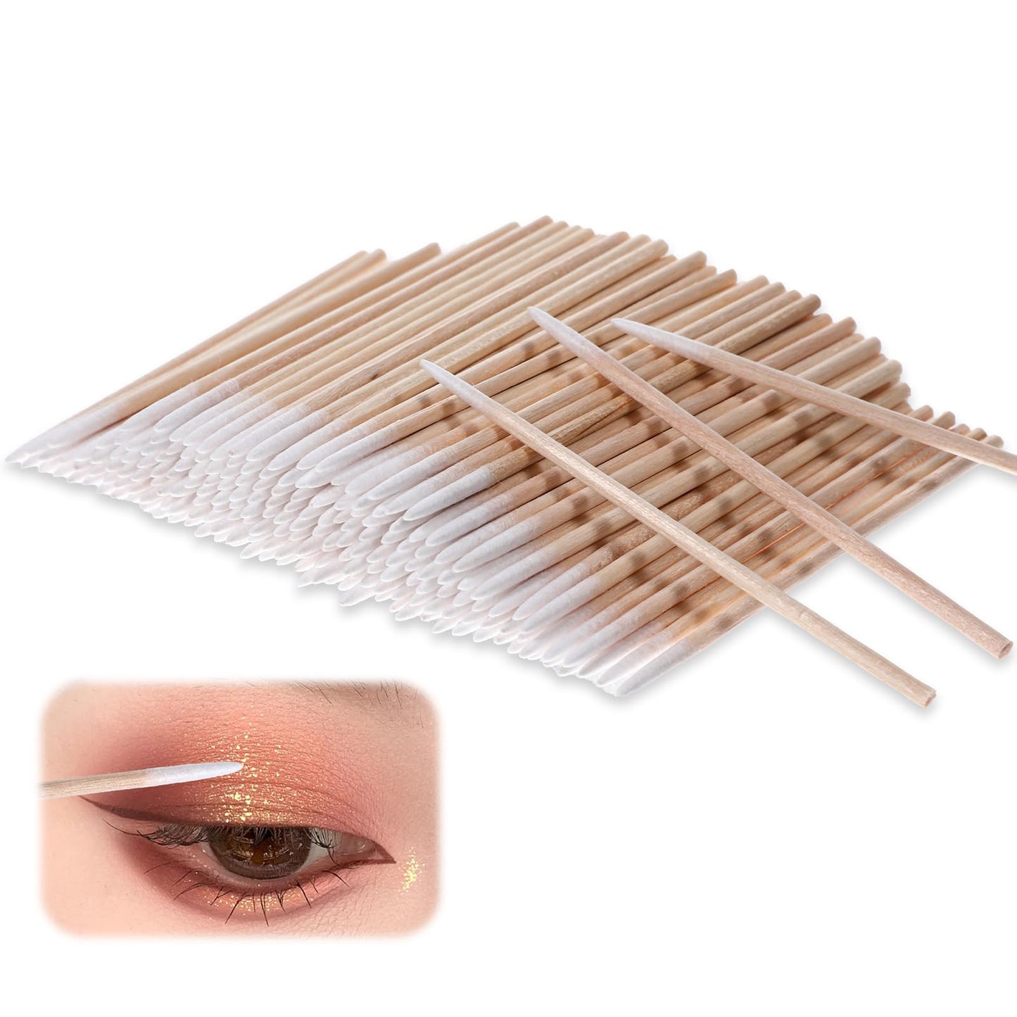 900 Pcs Pointed Cotton Swabs Precision Tip Cotton Swabs Q-Tips Cotton Swabs Wooden Cotton Swabs Disposable Cotton Tipped Applicators for Eyebrow Tattoo Beauty MakeUp Nail Clean