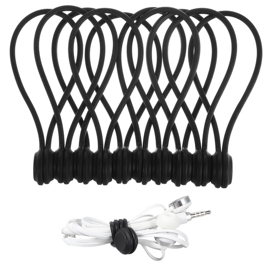 Lusofie 10 PCS Magnetic Cable Ties Reusable Silicone Magnetic Cord Ties Cable Organizer for Organizing, Bookmark Whiteboard Fridge Magnets