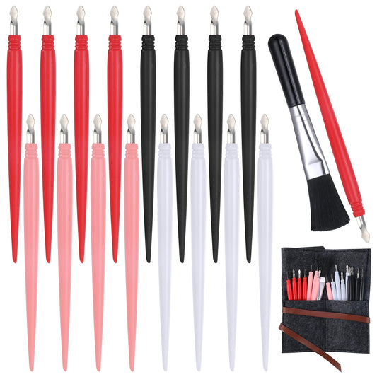 HaiFafafaing 18 Pcs Scratch Art Tools Set Scratching Drawing Tools Scratchs Paper Stick Scratch Coloring Pens Stylus Tool Bag Clean Brush for Adults Painting Paper Scratchboard