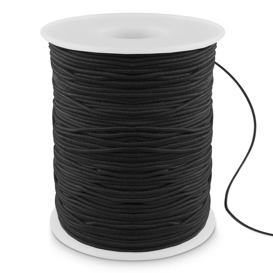 1 Rolls 100m Black Elastic Beading Thread 1 mm Elastic for Bracelet Making Stretchy Braided String Beading & Jewelry Making Elastic String Craft Nylon Cord for DIY Jewellery Bracelet Necklaces Making