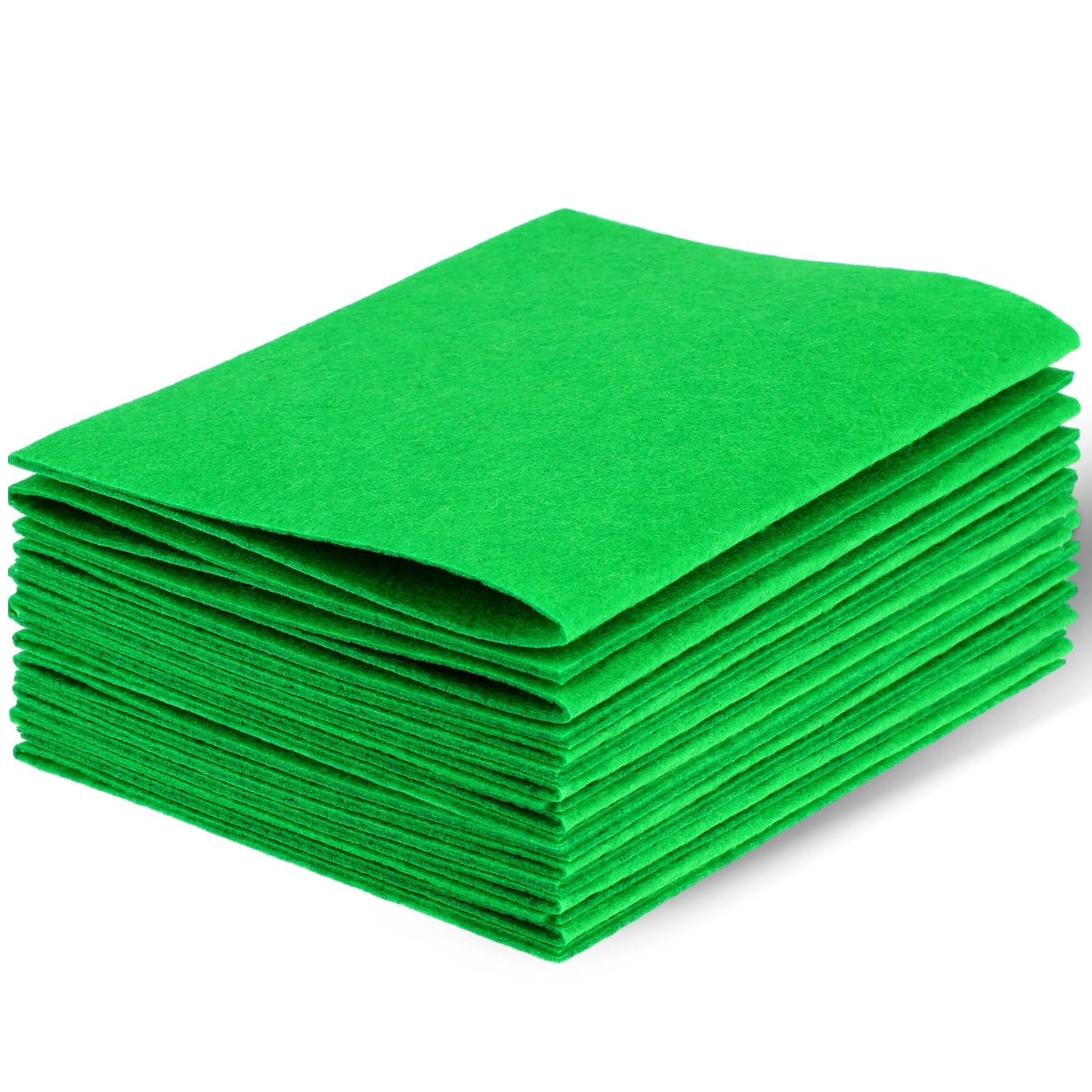 Felt Sheets Fabric, 7" x 11" Soft Felt Fabric for Crafts 10Pcs Halloween Christmas Fabric Fall Felt for DIY and Sewing Projects (Green)