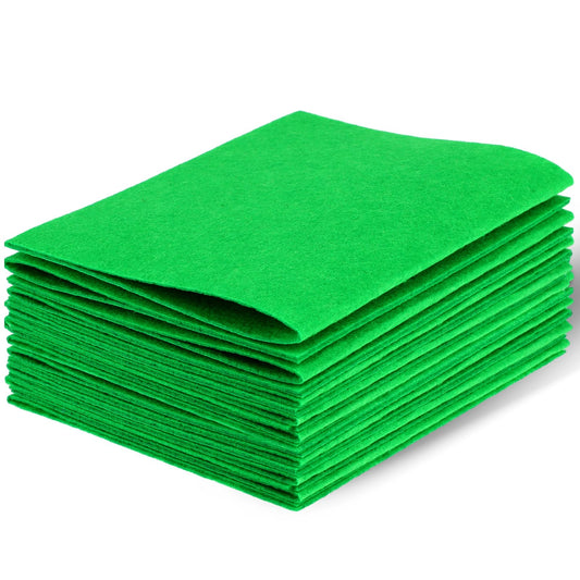 Felt Sheets Fabric, 7" x 11" Soft Felt Fabric for Crafts 10Pcs Halloween Christmas Fabric Fall Felt for DIY and Sewing Projects (Green)