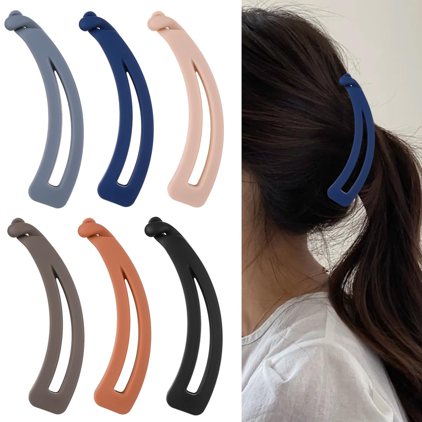 7Pcs Banana Hair Clips for Women Large Banana Clip for Thin Fine Thick Hair Strong Hold Ponytail Holders Hair Accessories