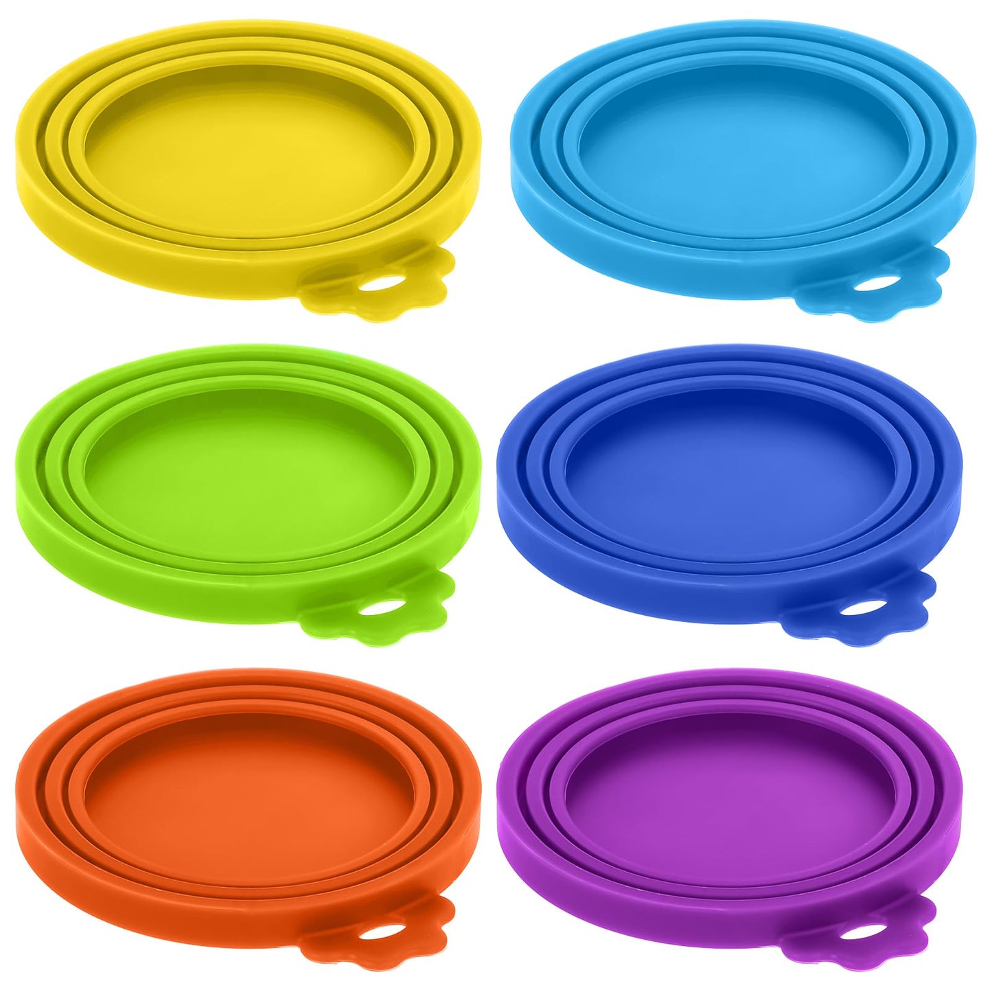 Tucnoeu 6Pcs Can Covers for Dog Food Cans,Silicone Can Cover for Pet Food Storage,6 Colors Cat Food Lid