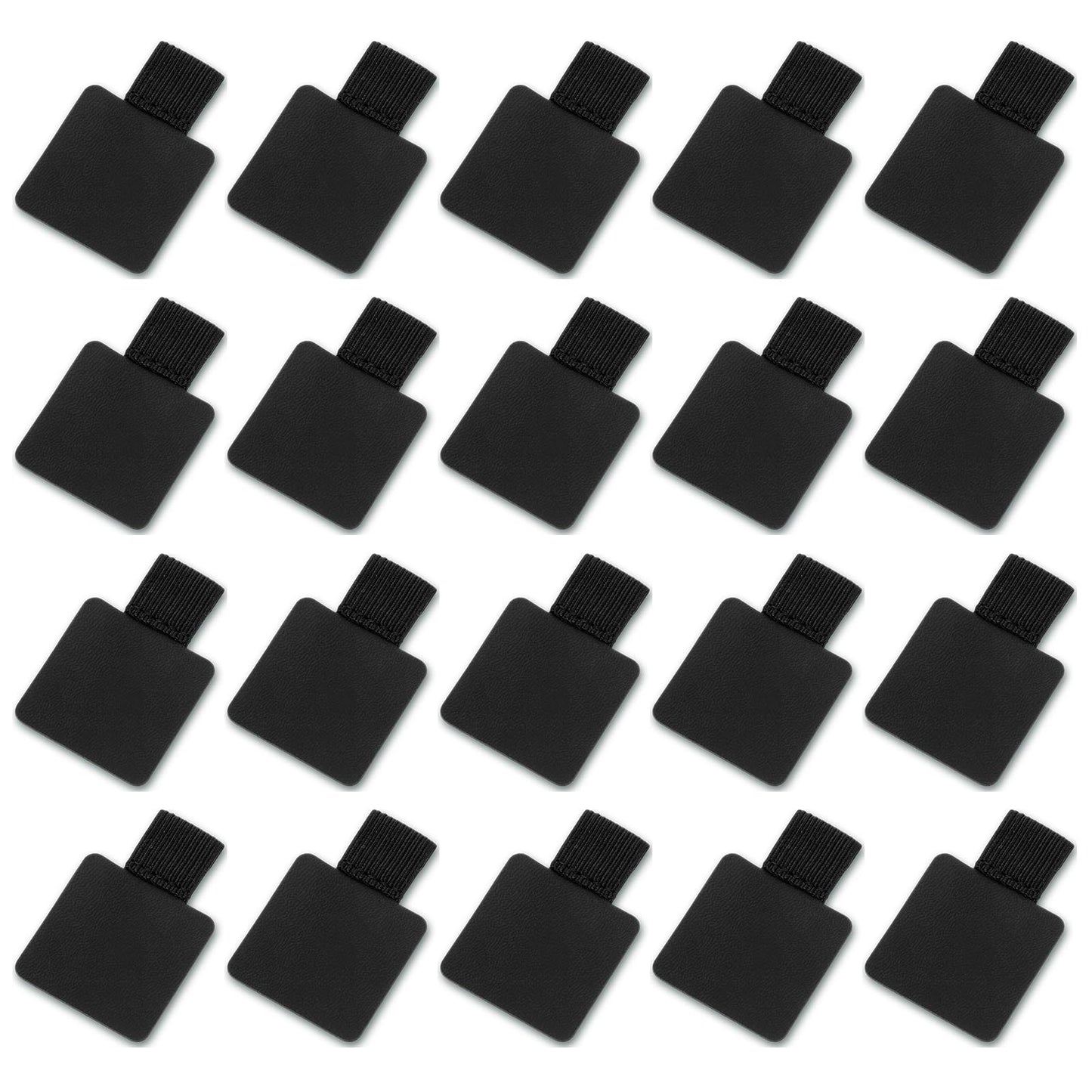 Fiyooau 20 Pack Pen Loop Holder for Notebook Self-Adhesive Leather Pen Holder for Notebook Pencil Holders with Elastic Loop for Notebooks Journals Calendars Bible Planner (Black)
