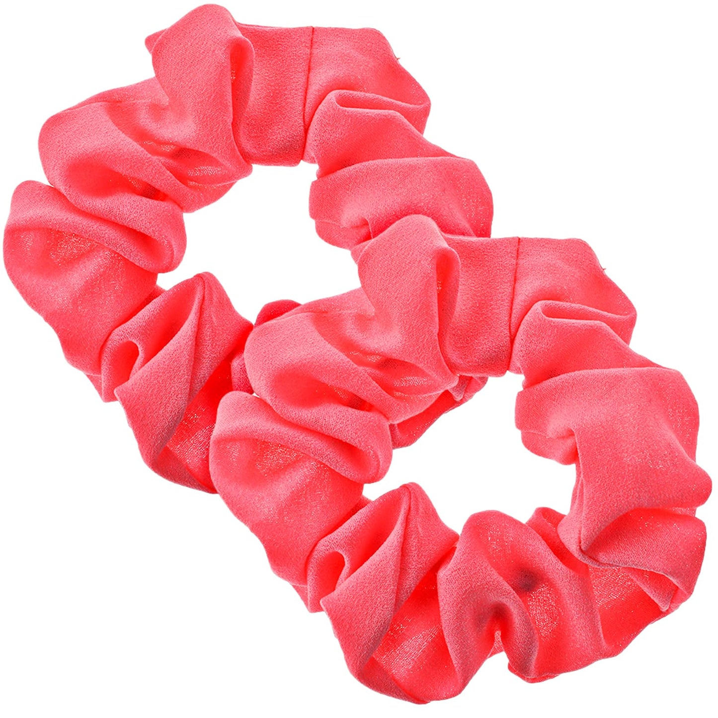 Lusofie 2Pcs Neon Large Hair Scrunchies Hot Pink Scrunchy Pink Voile Elastic Hair Ties Bands Hair Accessories for Women and Girls(4.3-12.6inch)