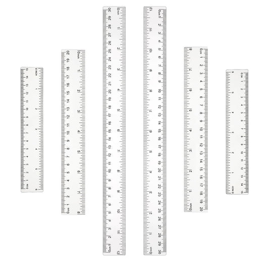 Lusofie 3 Pack 12 Inch Rulers, Colorful Plastic Ruler, Small Ruler for Measuring, Suitable School and Office, Use for Artists Designers and Students, Etc. (Orange, Rose, Green)