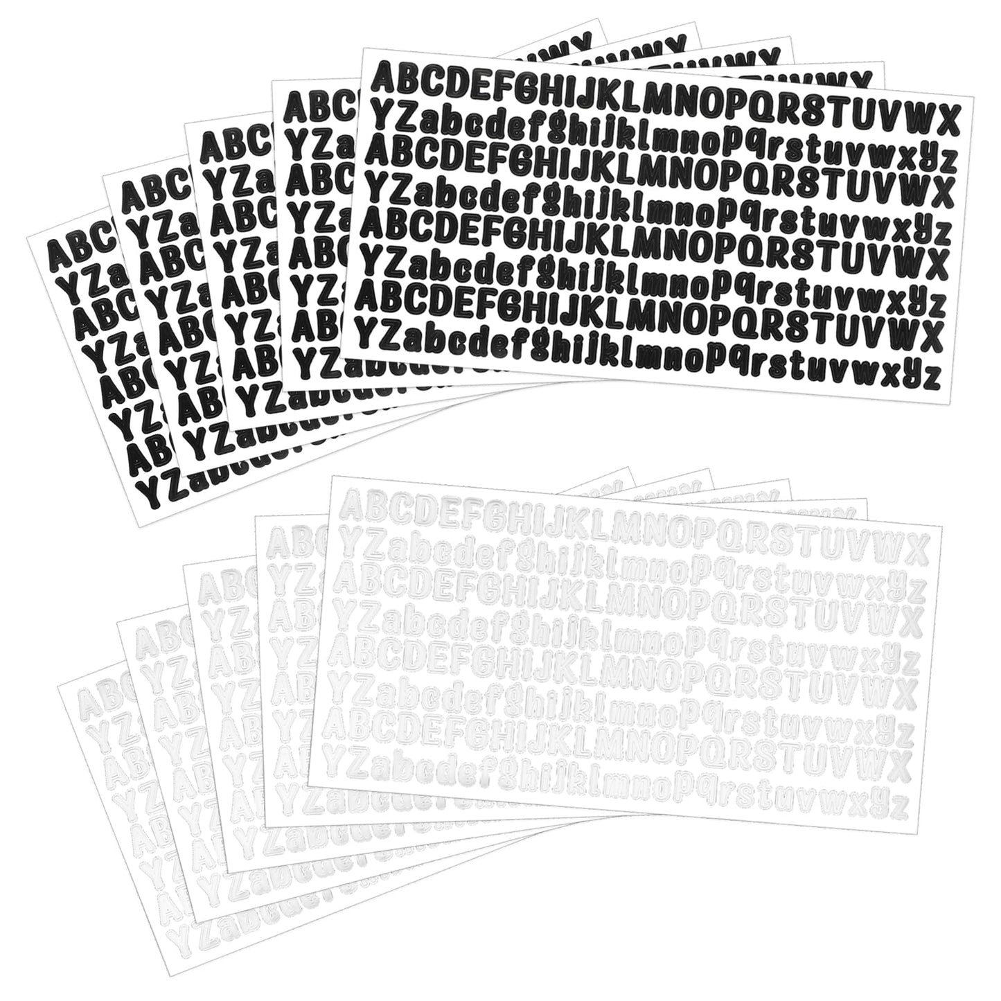 Small Letter Stickers Alphabet Stickers, Lusofie 10Sheets Mailbox Letters Cute Vinyl Waterproof Letter Stickers for Arts Crafts Window Door Sign Notebook(Black, White, 0.59 Inch)