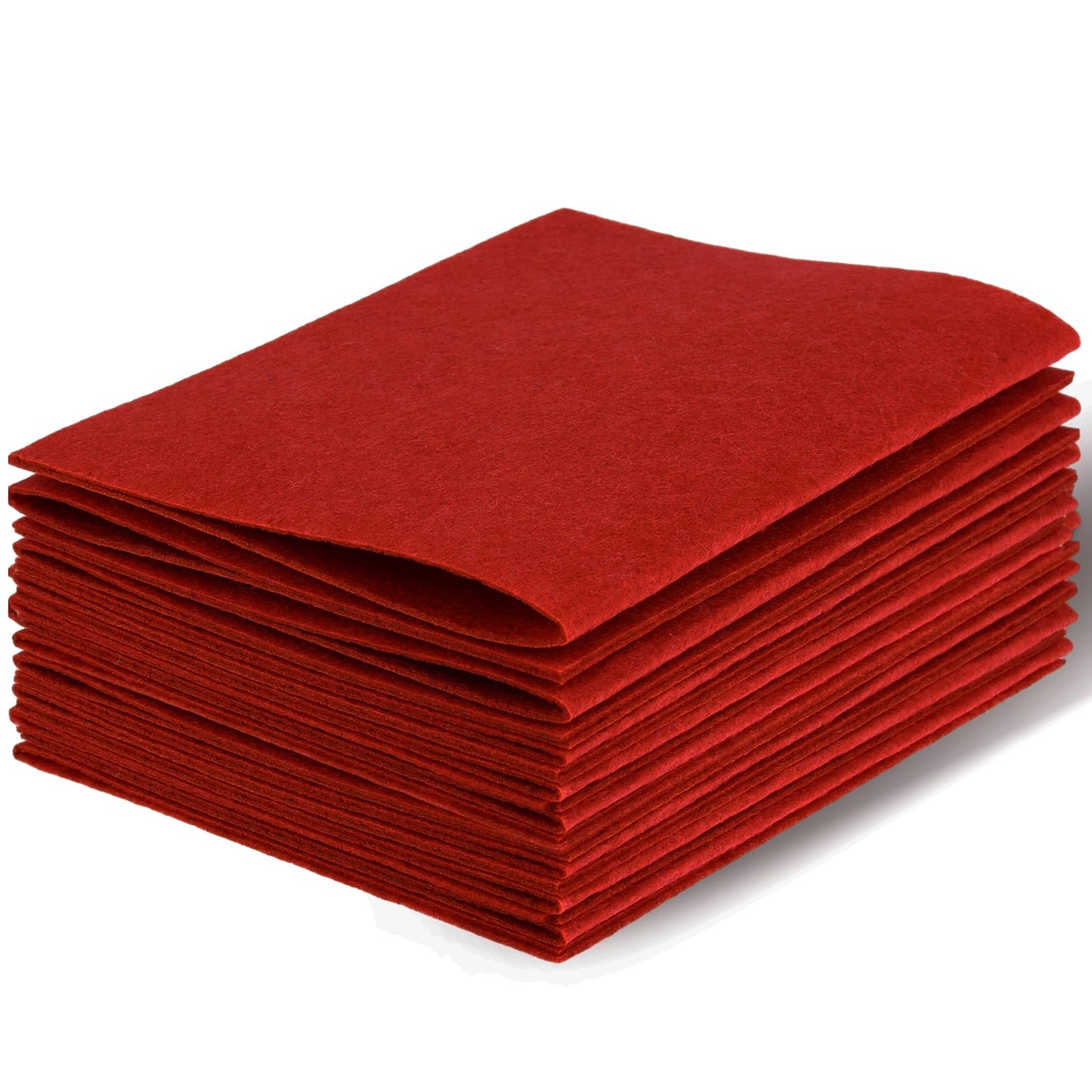 DIVINA VITAE Felt Sheets Fabric, 7" x 11" Soft Felt Fabric for Crafts 10Pcs Halloween Christmas Fabric Fall Felt for DIY and Sewing Projects (Red)