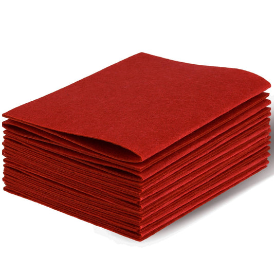 DIVINA VITAE Felt Sheets Fabric, 7" x 11" Soft Felt Fabric for Crafts 10Pcs Halloween Christmas Fabric Fall Felt for DIY and Sewing Projects (Red)