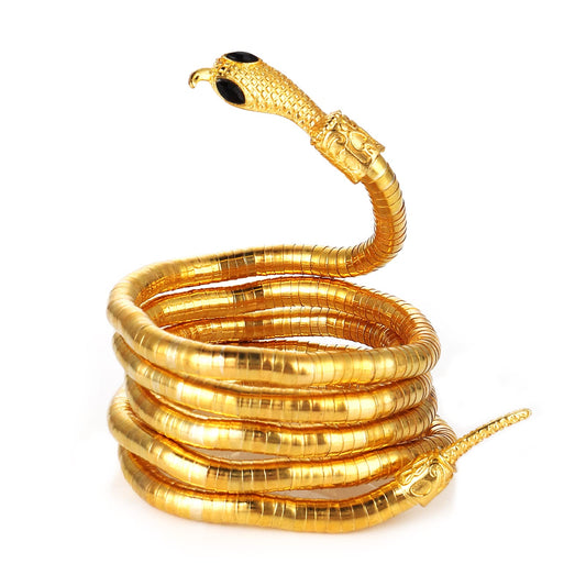Lusofie Snake Bracelet Snake Open Bangle Cuff arm cuff Adjustable Punk Snake Choker Flexible Multi-Purpose Medusa Necklace Jewelry for Women Men
