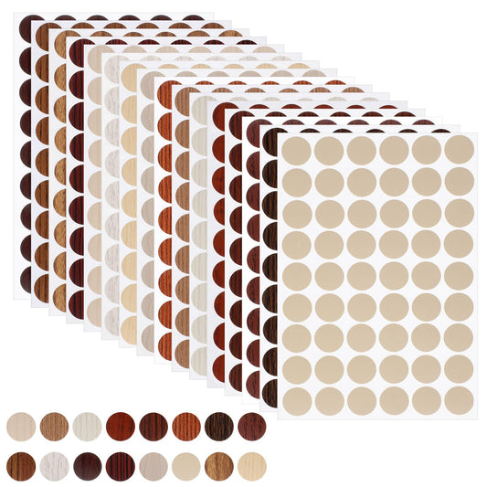 864Pcs Screw Hole Stickers, 0.83 Inch Adhesive Screw Cover Stickers for Wall Cabinets Desk 16 Sheets(16 Colors)