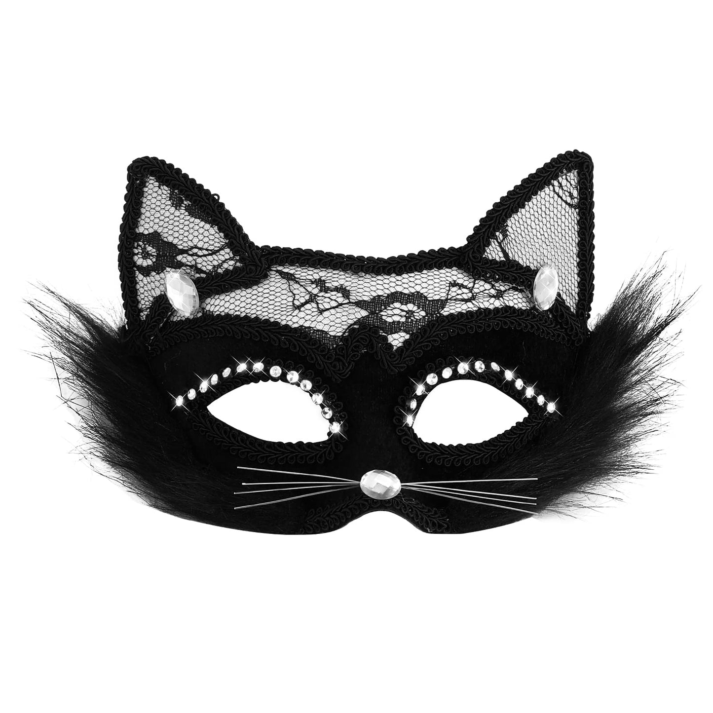 Lusofie Black Cat Lace Mask Venetian Masquerade Mask Halloween Masquerade Mask Women for Fancy Dress Christmas Halloween Costume Party for Women