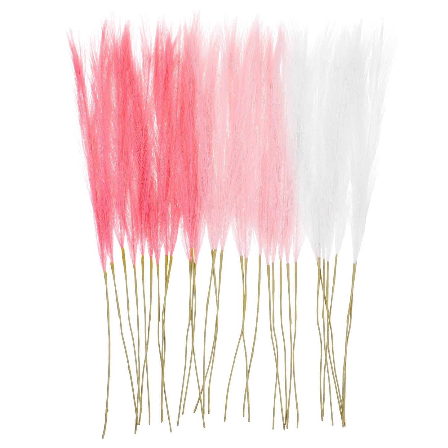 Telooco 30Pcs Pampas Grass 21.6" Pink White Faux Pampas Grass Decor Artificial Small Pompas Grass Flower Vase Fille for Home Wedding Party Decoration(Light Pink, Dark Pink, White)