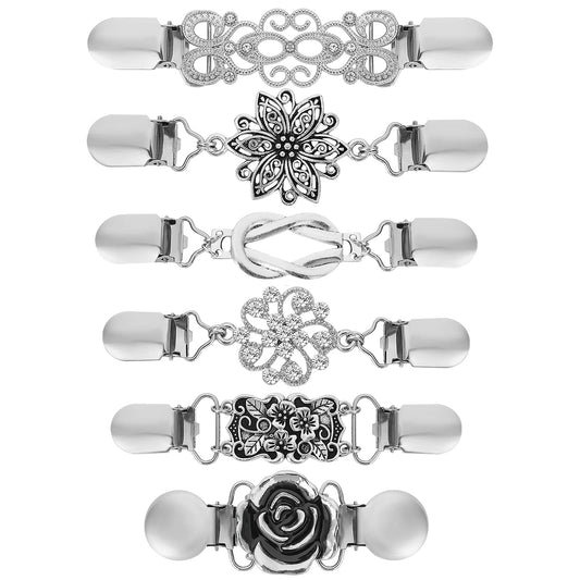 Lusofie 6pcs Shawl Pin Retro Fit Dress Cinch Clips Set Scarf Clip Vintage Sweater Shawl Clips Retro Cardigan Clip Retro Cardigan Collar Clips Back Cinch Shawl Clip