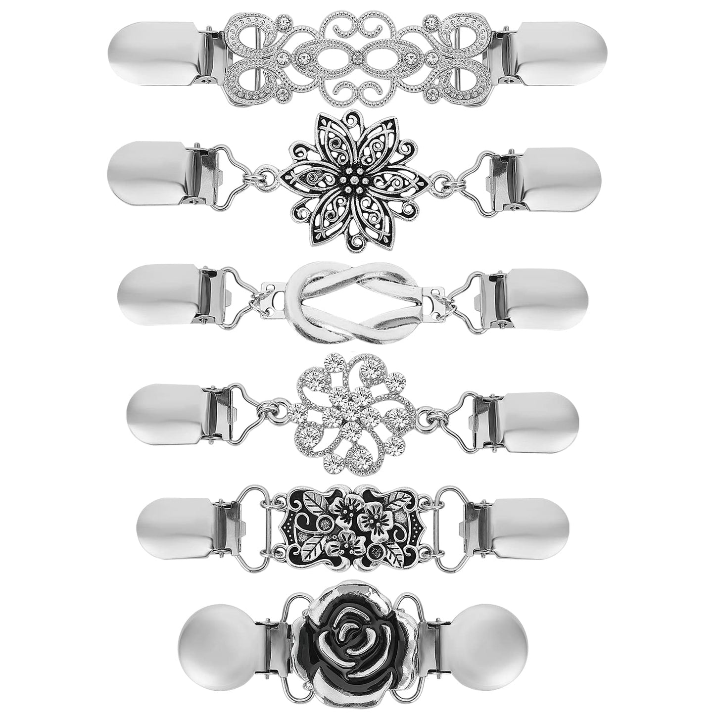 Lusofie 6pcs Shawl Pin Retro Fit Dress Cinch Clips Set Scarf Clip Vintage Sweater Shawl Clips Retro Cardigan Clip Retro Cardigan Collar Clips Back Cinch Shawl Clip