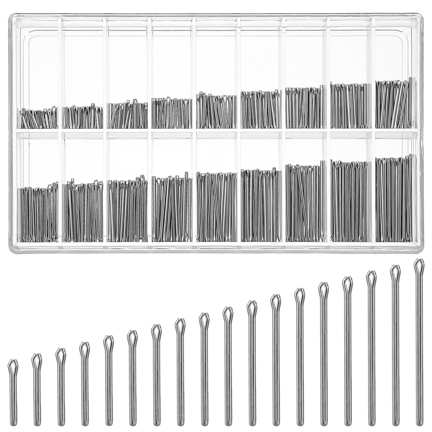 Tucnoeu 360pcs Watch Band Link Cotter Pins 6-23mm Watch Link Cotter Pin Assortment Stainless Steel Watch Bracelet Pin for Watchband Repair