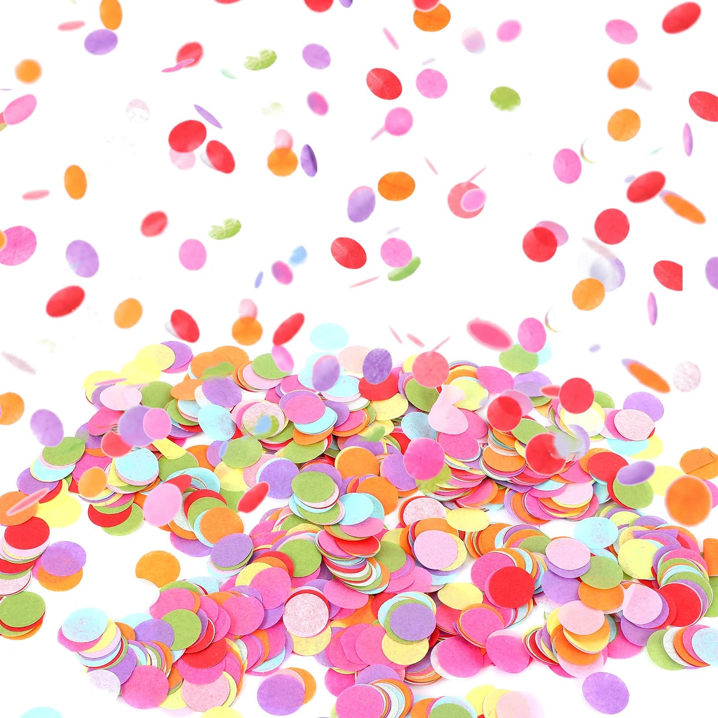 7500Pcs Round Paper Confetti 0.59 Inch Colorful Tissue Paper Confetti