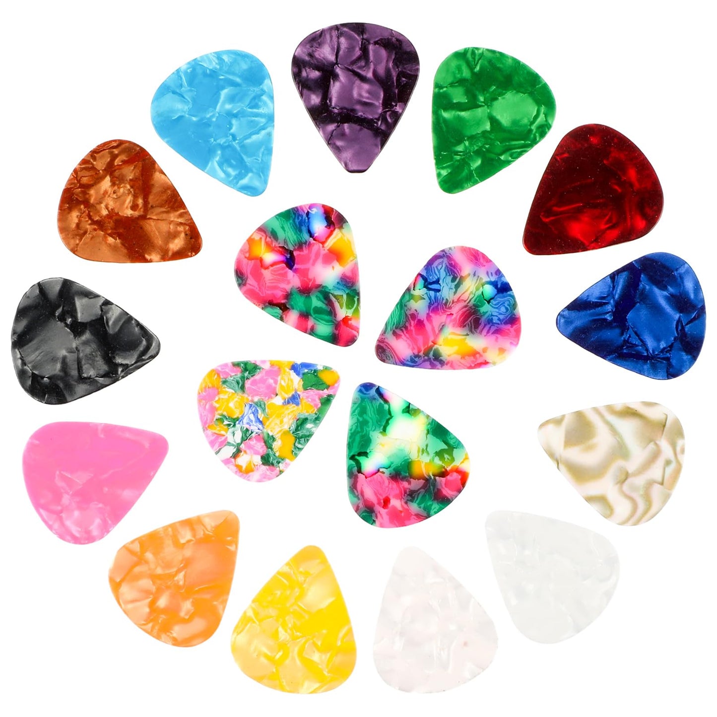60 Pack Guitar Picks Plectrums 0.46 0.71 0.96 mm Electric Guitar Picks Includes Thin Medium Heavy Thickness Variety Colorful Celluloid Plectrums Thickness for Acoustic Guitar,Ukulele,Bass