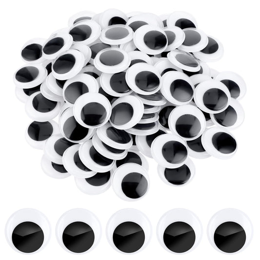100 Pcs Googly Eyes Self Adhesive 1.2 Inch Large Googly Eyes Big Black White Plastic Googly Wiggle Eyes for DIY Crafts Scrapbooking Decoration