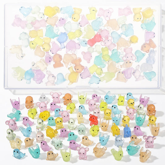 80 PCS Mini Resin Animals, Tiny Animals Figures to Hide for DIY Garden Aquarium Micro Landscape and Party Decoration Desk Pets and Miniature Accessories
