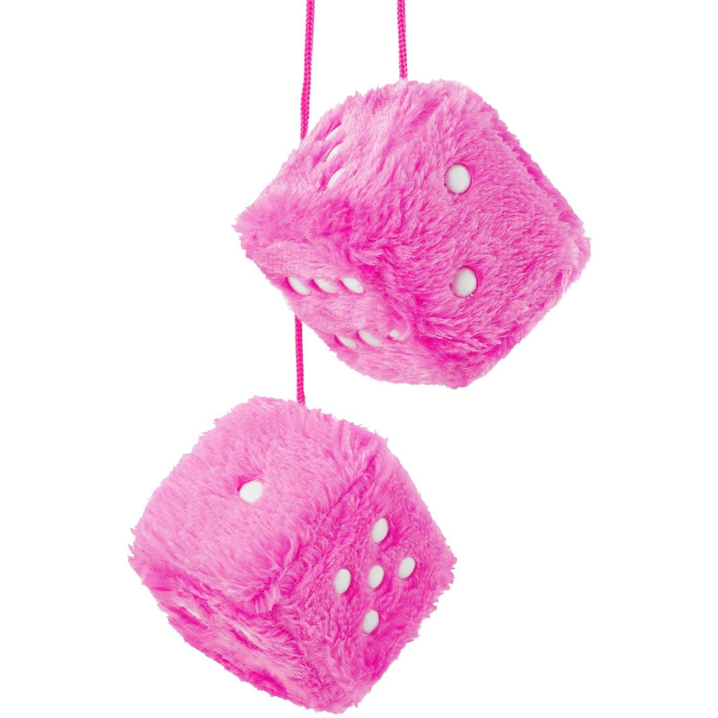 Fuzzy Dice for Car Pair of Retro Square Fuzzy Dice for Rear View Mirror Hanging Accessories Car Dice Car Ornament Decorations(2.75 Inch)