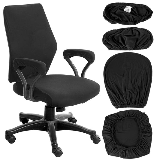 HaiFafafaing 4 Pcs Office Chair Covers Set with Armrest Covers - Universal Protective Stretchable Computer Chair Cover - Office Gaming Chairs Seat Cover for Swivel Chairs Rotating